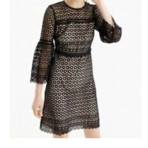 NWT JCrew Black bell sleeve daisy lace dress
